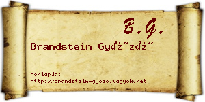 Brandstein Győző névjegykártya
